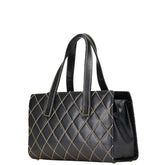 シャネル マトラッセ ワイルドステッチ ココマーク ハンドバッグ トートバッグ ブラック レザー レディース CHANEL 【中古】